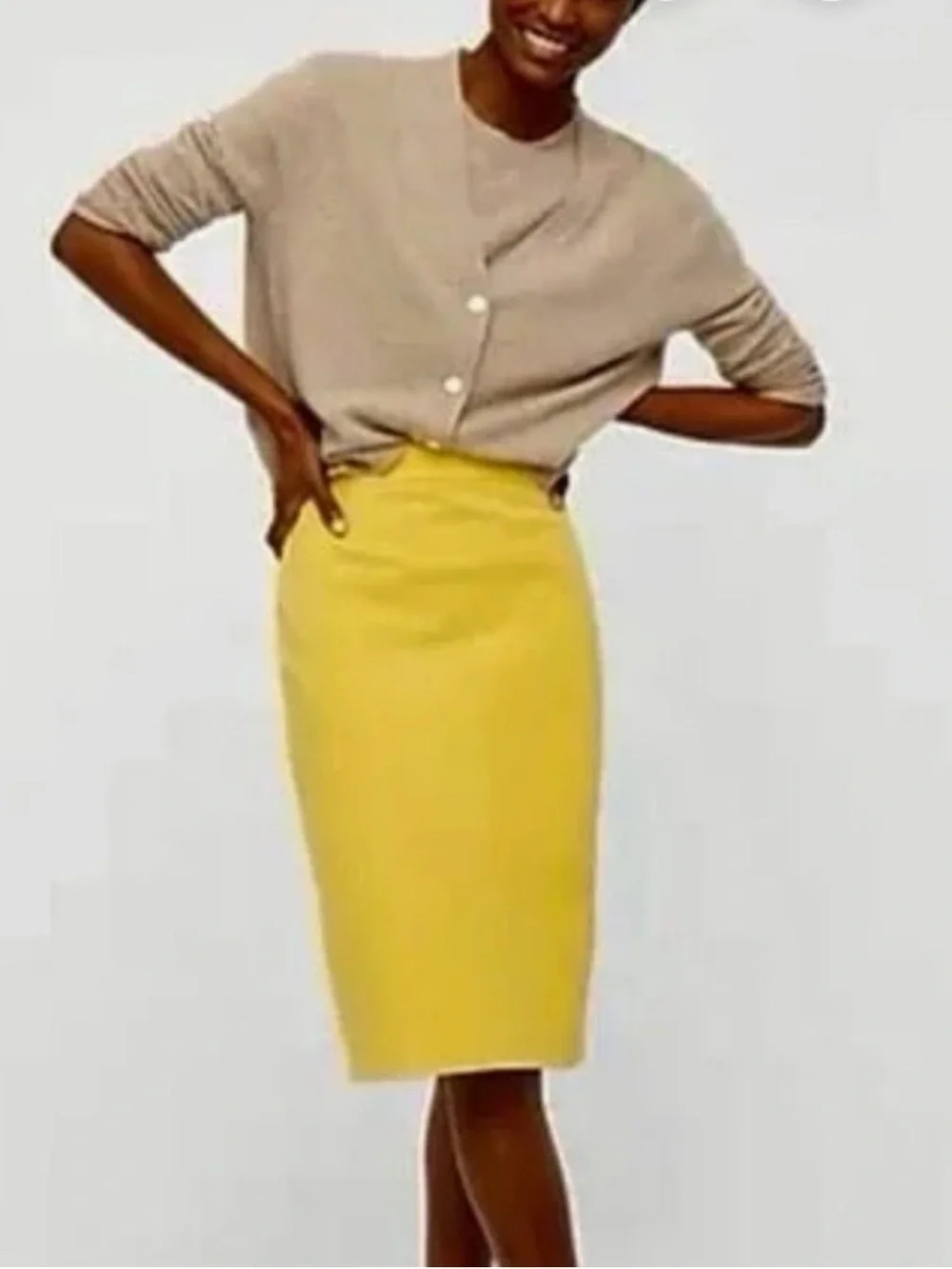 J.Crew 2 Pencil® skirt in yellow office preppy NEW